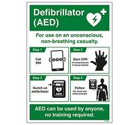 Poster VSafety First Aid - Defibrillator - Format A3-297 x 420 mm - Standard
