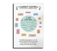 Poster « What I Can And Cannot Control » - Décoration de bureau de thérapie - Coin calme, ressources du conseiller scolaire, cadeau de psychologie, santé mentale - Décoration de chambre pour garçons