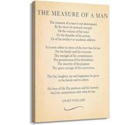 poster What is the Measure of a Man? Inspirational Quote Canvas Print, Masculine Wall Decor for Home Office, Den, or Man Cave(Unframed,16x24inch(40x60cm))