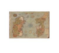 Poster World Of Warcraft Map (4) - Impression sur toile - Décoration d'intérieur : salon - 60 x 90 cm