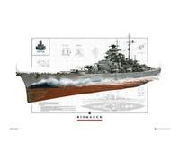 Poster World of Warships Cuirassé Bismarck 61 cm x 91,5 cm G