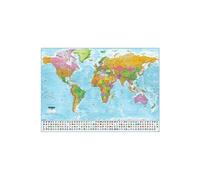 Poster XXL Carte du monde avec drapeaux - 2018 - MAPS IN MINUTESÂ 100 x 140cm
