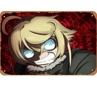 Poster Youjo Senki, Tanya Degurechaff - Décoration murale rétro en métal - 20,3 x 30,5 cm