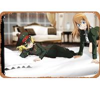 Poster Youjo Senki, Tanya Degurechaff, Viktoriya Ivanovna Serebryakov - Décoration murale rétro en métal - 20,3 x 30,5 cm