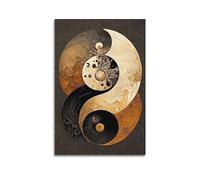 Poster zen Ying Yang Art mural rétro esthétique décoration chambre bureau 60 x 90 cm sans cadre