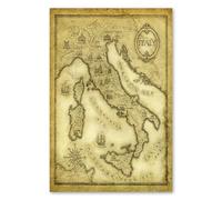 Postereck - 0087 - Ancienne carte d'Italie, sépia, vintage. Art Mural Tirage - Décoration vintage, éducation, géographie, Poster - toile - 60,0 cm x 40,0 cm