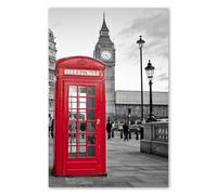 Postereck - 0124 - Cabine téléphonique rouge, Londres, Big Ben, Angleterre. Art Mural Tirage - Décoration voyage, ville, anglais, Canvas - Affiche - DIN A4 21,0 cm x 29,7 cm