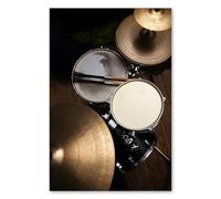 Postereck - 0127 - Batterie, musique rock, pop, drums, instrument. Art Mural Impression - Décoration musique, studio, concert, passion, Poster - Affiche - DIN A4 21,0 cm x 29,7 cm