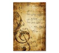 Postereck - 0128 - Partition vintage e sol, musique, notes. Art Mural Impression - Décoration musique, classique, rétro, Canvas - Affiche - 3:2 30,0 cm x 20,0 cm