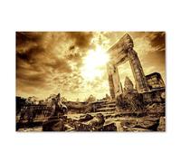 Postereck - 0165 - Temple d'Angkor Wat sépia, ruine. Art Mural Impression - Décoration voyage, historique, vintage, Poster - Affiche - DIN A3 29,7 cm x 42,0 cm
