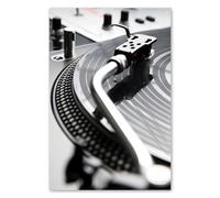 Postereck - 0228 - Turntable N&B, musique, DJ, disque vinyle. Art Mural Impression - Décoration musique, studio, rétro, Poster - Affiche - 3:2 91,0 cm x 61,0 cm