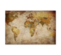 Postereck - 0459 - Carte du monde vintage, capitales, éducation. Art Mural Tirage - Décoration voyage, géographie, Canvas - Affiche - 3:2 61,0 cm x 40,5 cm