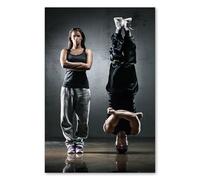 Postereck - 0517 - Hip Hop, couple, street dance, homme, femme. Art Mural Impression - Décoration danse, urbaine, rythme, Poster - Affiche - 3:2 61,0 cm x 40,5 cm