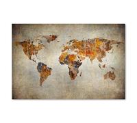 Postereck - 0555 - Carte du monde vintage, capitales, éducation. Art Mural Tirage - Décoration voyage, géographie, Poster - Affiche - 3:2 91,0 cm x 61,0 cm