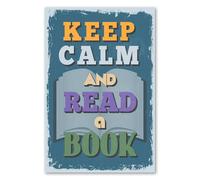 Postereck - 0962 - Affiche vintage, Keep Calm Read a Book Slogan. Art Mural Tirage - Décoration citation, humour, Poster - Affiche - 3:2 30,0 cm x 20,0 cm