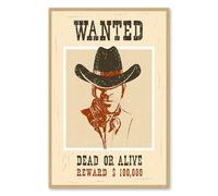 Postereck - 1122 - Wanted Poster, Dead Or Alive Cowboy Western. Art Mural Impression - Décoration western, rétro, Poster - Affiche - 4:3 40,0 cm x 30,0 cm