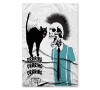 Postereck - 2017 - Hipster Crâne, Chat Punk Téléphone Cravate. Art Mural Tirage - Décoration humour, gothique, Canvas - Affiche - 3:2 61,0 cm x 40,5 cm