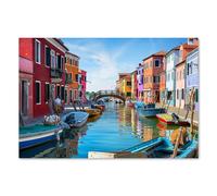 Postereck - 2535 - Tirage Burano Venise Île Italie Bateaux Maison - Art Mural, Voyage, Architecture, Coloré - Affiche - DIN A3 29,7 cm x 42,0 cm