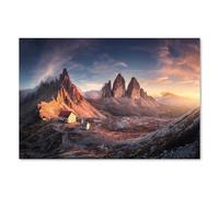Postereck - 3205 - Tirage Dolomites Italie Soleil Nature Montagne - Art Mural, Voyage, Aventure, Zen - toile - 60,0 cm x 40,0 cm
