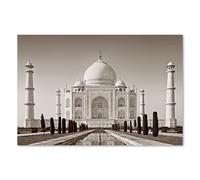 Postereck - 3254 - Tirage Taj Mahal Inde Mosquée Temple Islam Blanc - Art Mural, Voyage, Architecture - toile - 60,0 cm x 40,0 cm