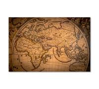 Postereck - 3336 - Impression Carte Géographique Rustique Rétro Monde - Art Mural, Voyage, Histoire, Éducation - toile - 40,0 cm x 30,0 cm