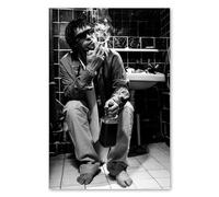 Postereck - 3696 - Tirage Party Boy WC Alcool Fumée Noir Blanc - Art Mural, Humour, Rétro, Vintage - Affiche - DIN A4 21,0 cm x 29,7 cm