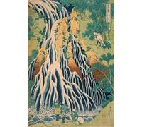 POSTERIIk Affiches D'illustration Affiche Mur Art Pèlerins à la cascade de Kirifuri sur le mont Kurokami dans la province de Shimotsuke par Katsushika Hokusai Pour la Décoration du Salon 60x90cm