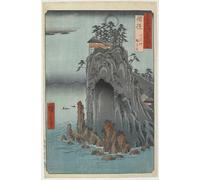 POSTERIIk Célèbre Moderne Mur Art Tableaux Posters Bingo - temple kannon à Abuto décembre par Utagawa Hiroshige Paysage Toile Affiche Pour la Décoration Murale 60x90cm