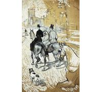 POSTERIIk Célèbre Moderne Mur Art Tableaux Posters Cavaliers allant vers le bois de Boulogne par Henri De Toulouse Lautrec Paysage Toile Affiche Pour la Décoration Murale 60x90cm