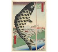 POSTERIIk Célèbre Moderne Mur Art Tableaux Posters Cent vues célèbres d'Edo par Ando Hiroshige Paysage Toile Affiche Pour la Décoration du Salon 60x90cm