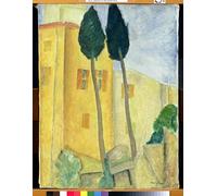POSTERIIk Célèbre Moderne Mur Art Tableaux Posters Cyprès et par Amedeo Modigliani Paysage Toile Affiche Pour la Décoration de Bureau 60x90cm