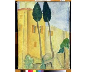 POSTERIIk Célèbre Moderne Mur Art Tableaux Posters Cyprès et par Amedeo Modigliani Paysage Toile Affiche Pour la Décoration de Bureau 60x90cm