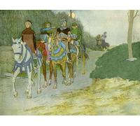 POSTERIIk Célèbre Moderne Mur Art Tableaux Posters Jeanne d'Arc et son entourage voyageant à Chinon par Louis Maurice Boutet De Monvel Paysage Toile Affiche Pour la Décoration du Salon 60x90cm