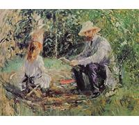 POSTERIIk Célèbre Moderne Mur Art Tableaux Posters Julie et Eugène Manet par Berthe Morisot Paysage Toile Affiche Pour la Décoration de Bureau 60x90cm