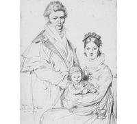 POSTERIIk Célèbre Moderne Mur Art Tableaux Posters la famille Alexandre Lethière Jean Auguste Ingres Paysage Toile Affiche Pour la Décoration Murale 60x90cm