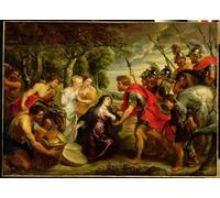 POSTERIIk Célèbre Moderne Mur Art Tableaux Posters La Rencontre de David et Abigaïl de Peter Paul Rubens Paysage Toile Affiche Pour la Décoration Murale 60x90cm