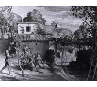 POSTERIIk Célèbre Moderne Mur Art Tableaux Posters la vue de l'archiprêtre à Olevano par Julius Schnorr Von Carolsfeld Paysage Toile Affiche Pour la Décoration Murale 60x90cm