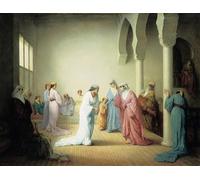 POSTERIIk Célèbre Moderne Mur Art Tableaux Posters L'arrivée au harem de Constantinople par Henriette Browne Paysage Toile Affiche Pour la Décoration du Salon 60x90cm