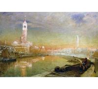 POSTERIIk Célèbre Moderne Mur Art Tableaux Posters L'aube d'été d'Albert Goodwin Paysage Toile Affiche Pour la Décoration Murale 60x90cm