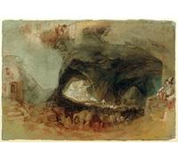 POSTERIIk Célèbre Moderne Mur Art Tableaux Posters L'intérieur d'une grotte près de Saumur par Mallord William Turner Paysage Toile Affiche Pour la Décoration de Bureau 60x90cm