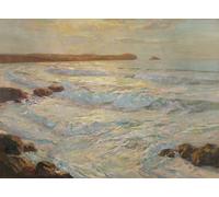POSTERIIk Célèbre Moderne Mur Art Tableaux Posters Mer d'été Newquay Cornwall par Albert Julius Olsson Paysage Toile Affiche Pour la Décoration de Bureau 60x90cm