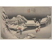 POSTERIIk Célèbre Moderne Mur Art Tableaux Posters Neige la nuit par Utagawa Hiroshige Paysage Toile Affiche Pour la Décoration du Salon 60x90cm