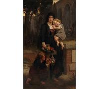 POSTERIIk Célèbre Moderne Mur Art Tableaux Posters Sa Me`re Avec Ses Deux Enfants A` La Tombe Du Pe`re de Pierre-auguste Cot Paysage Toile Affiche Pour la Décoration du Salon 60x90cm