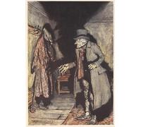 POSTERIIk Célèbre Moderne Mur Art Tableaux Posters Scrooge dans sa la nuit par Arthur Rackham Paysage Toile Affiche Pour la Décoration Murale 60x90cm