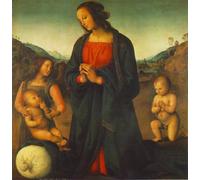 POSTERIIk Célèbre Moderne Mur Art Tableaux Posters un ange et le petit saint jean adorant l'enfant de Pietro Perugino Paysage Toile Affiche Pour la Décoration de Bureau 60x90cm