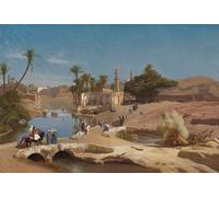 POSTERIIk Célèbre Moderne Mur Art Tableaux Posters Vue de Médinet El-fayoum par Jean-léon Paysage Toile Affiche Pour la Décoration de Bureau 60x90cm