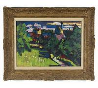 POSTERIIk Célèbre Moderne Mur Art Tableaux Posters Vue de Murnau avec Castlechurch et chemin de fer par Wassily Kandinsky Paysage Toile Affiche Pour la Décoration Murale 60x90cm