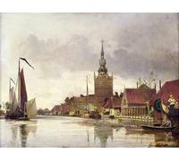POSTERIIk Célèbre Moderne Mur Art Tableaux Posters Vue d'Overschie près de Rotterdam par Johan Barthold Jongkind Paysage Toile Affiche Pour la Décoration Murale 60x90cm