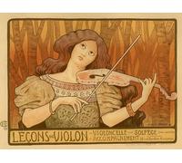 POSTERIIk Célèbre Toile d'art Abstrait L'art imprimé Affiche Leçons de violon par Paul Berthon Poster Image Pour la Décoration du Salon 60x90cm