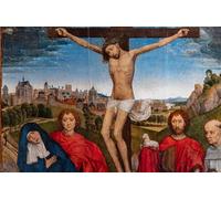 POSTERIIk Célèbre Toile d'art Abstrait L'art imprimé Christ crucifié avec la Vierge Saint Jean Baptiste et l'évangéliste par Hans Memling Poster Image Pour la Décoration Murale 60x90cm